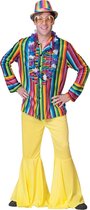 Funny Fashion - Hippie Kostuum - Ibiza Hippie Shirt Man - multicolor - Maat 52-54 - Carnavalskleding - Verkleedkleding
