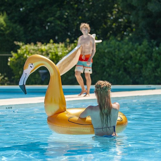 Opblaasbare Flamingo Goud 118 cm - Opblaasfiguur