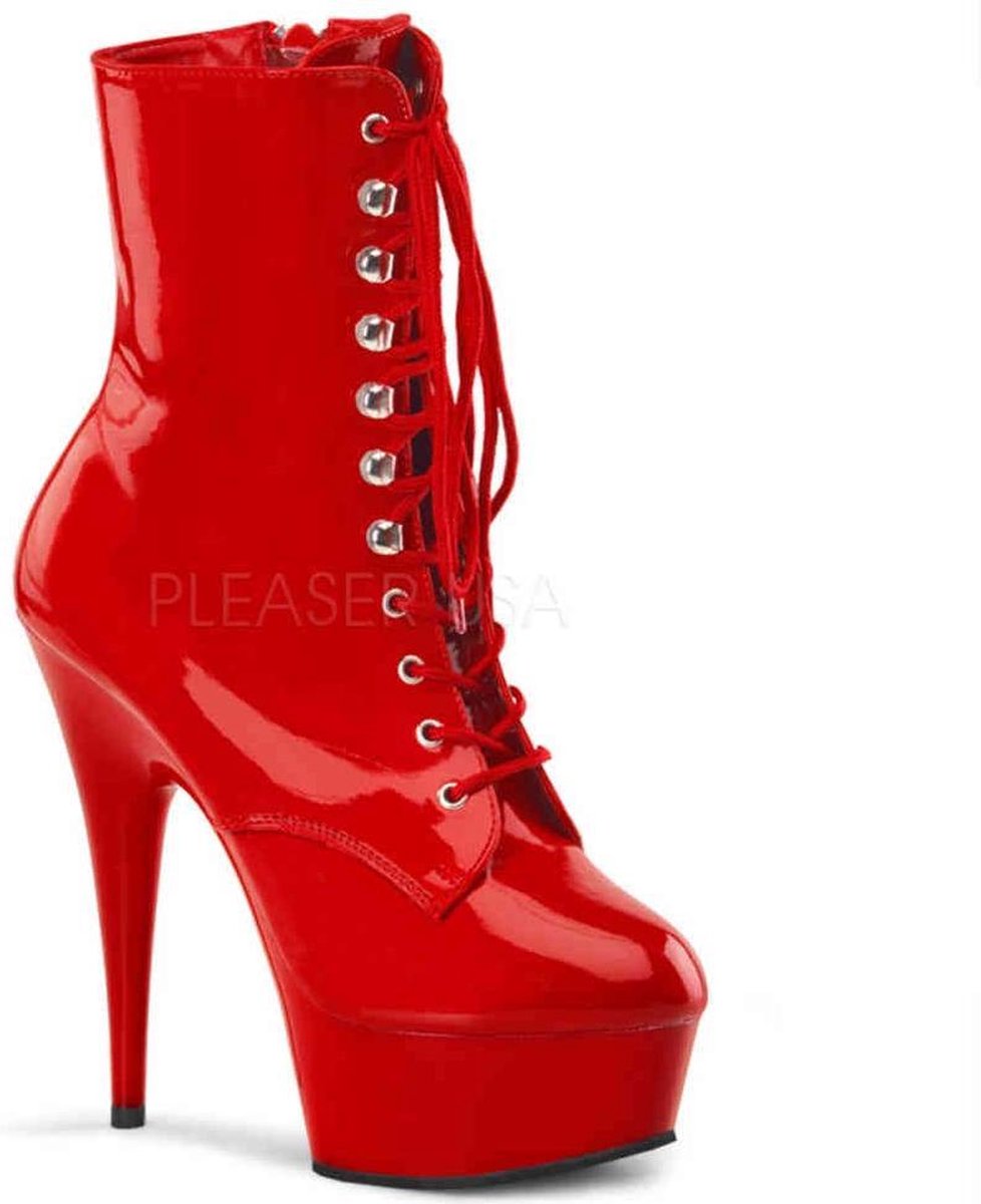 Pleaser - DELIGHT1020 Plateau Laarzen - US 12 - 42 Shoes - Rood