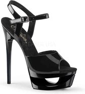 Pleaser Sandaal met enkelband, Paaldans schoenen -39 Shoes- ECLIPSE-609 Paaldans schoenen Zwart