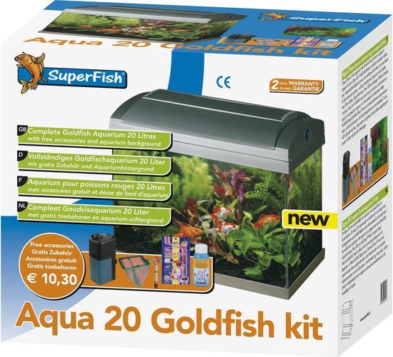 Superfish 20 led aquariumset - 22. 5 x 35 x 23. 5 cm - 20l - zwart