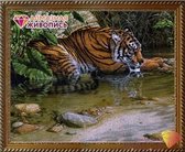 Diamond painting pakket Tijger in de Jungle AZ-1412 artibalta 50 x 40 cm