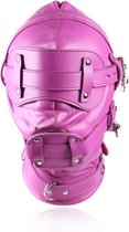 Banoch - Inferno Bondage Mask pink - Roze pu leren bondage masker met Gag & oogbedekking | BDSM
