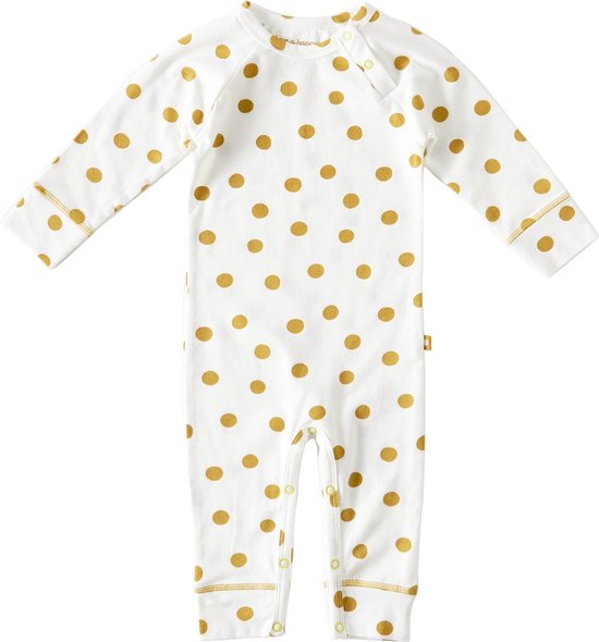 Little Label Babysuit - big dots caramel