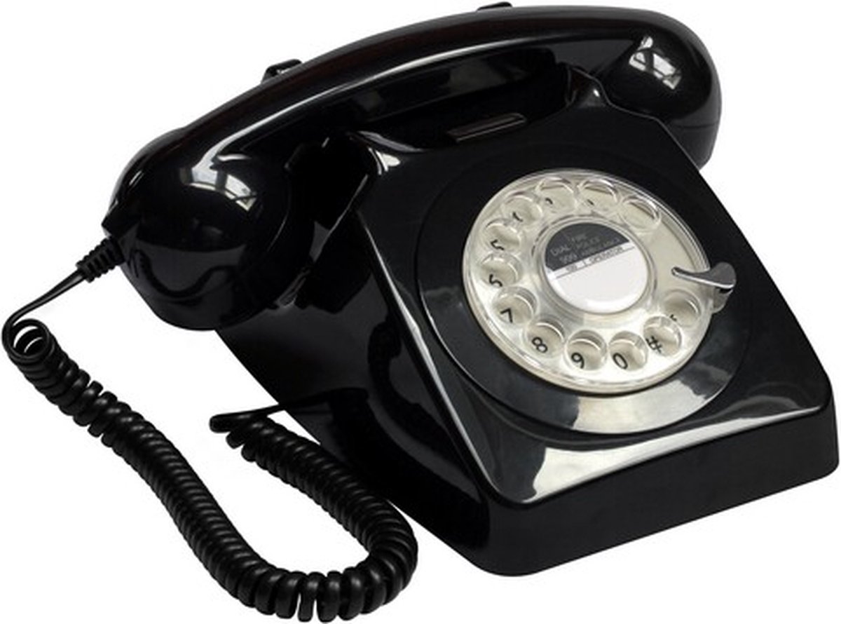 GPO 746ROTARYBLA - Telefoon retro jaren '70, draaischijf, zwart | bol.com