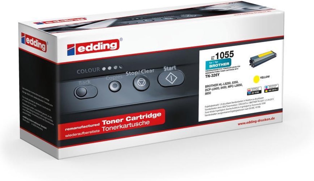 Edding Toner Compatibel Geel 3500 bladzijden EDD-1055 Brother TN-326Y 18-1055