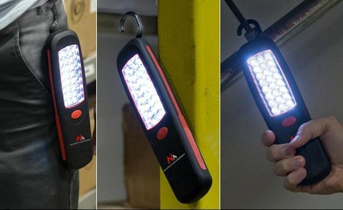 Maclean 58915 Mce230 Cob Led Xxl 2 Lampes D'atelier Lampe De Travail Lampe A Main Aimant Crochet Double Modes Max 1200  2 X 600 Lumens  Mce230