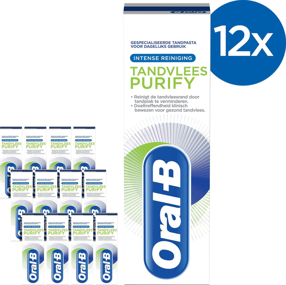 Oral-B Tandvlees Purify Intense Reiniging - Voordeelverpakking 12x75 ml -  Tandpasta | bol.com