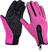 Handschoenen | touchscreen | waterdicht | fleece | unisex | roze | maat S