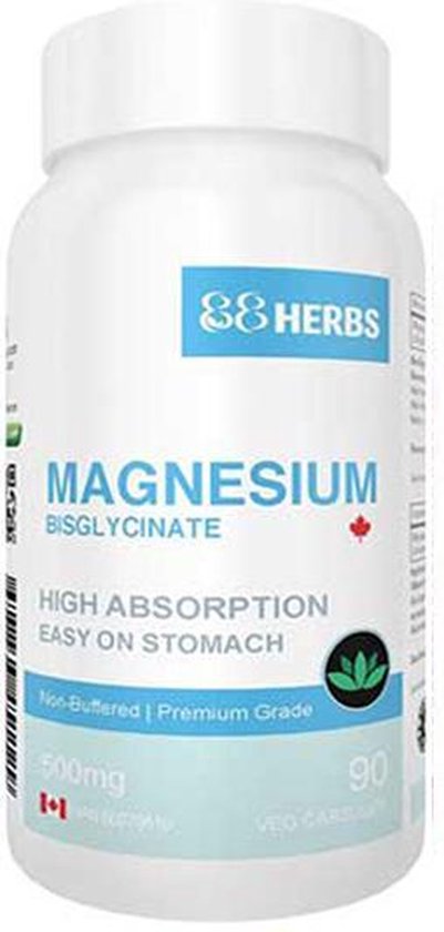 ZZZ - Magnesium Bisglycinaat 500 mg ☆ 88Herbs ☆ Voor Spieren ☆ Botten ☆  Zenuwstelsel ☆... | bol.com