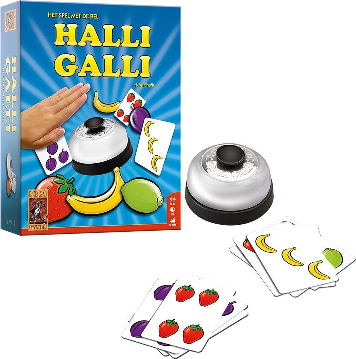 Halli Galli - Actiespel - Het spel met de bel - Kinderspel - Gezelschapsspel - Familiespel - Reactiespel - Klein cadeautje van 999 Games — cadeau in Partyspellen - foto 5