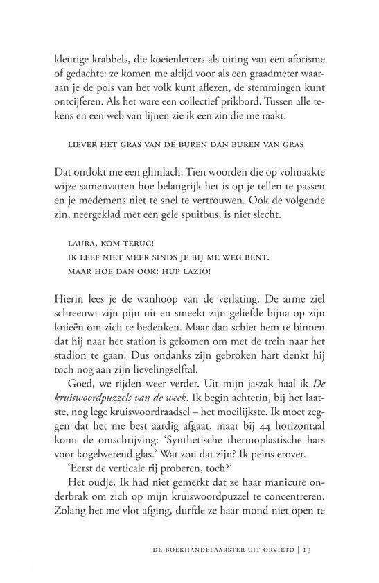 Tekstpagina met Nederlandstalige tekst over een boek, met bovenaan 'LIEVER HET GRAS VAN DE BUREN DAN BUREN VAN GRAS'.