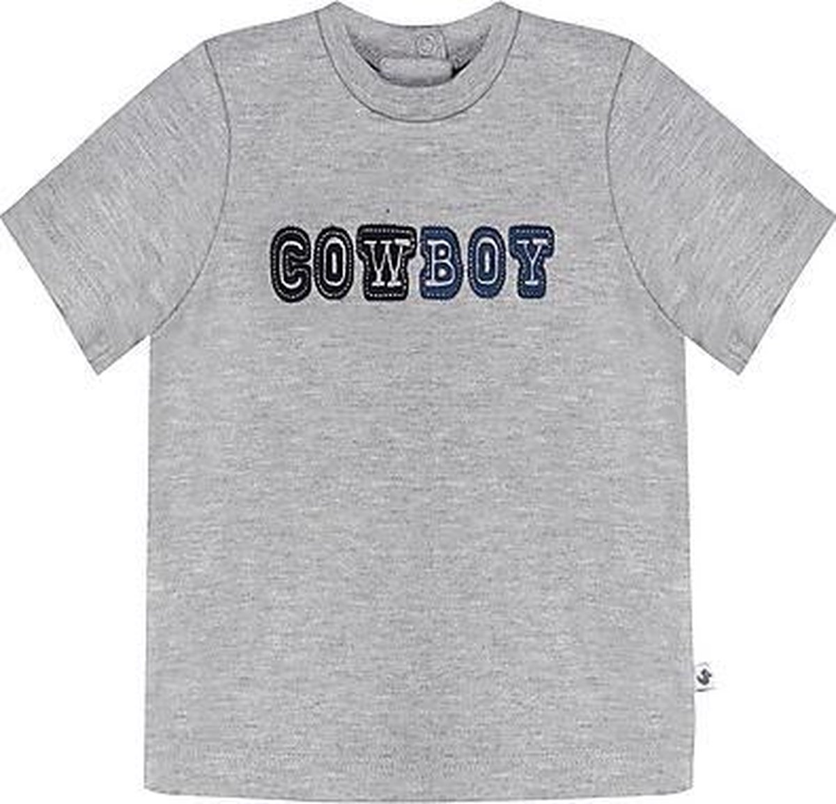 Ducky Beau Shortsleeve Grey Melange - Baby Shirt - Korte Mouwen - Jongens - Maat: 80