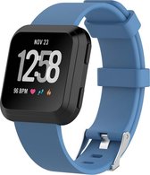 Siliconen Horloge Band Geschikt Voor Fitbit Versa (Lite) - Armband / Polsband / Strap Bandje / Sportband - Small - Blauw