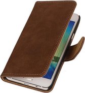 Bruin Bark Hout Booktype Samsung Galaxy A7 2016 Wallet Cover Hoesje