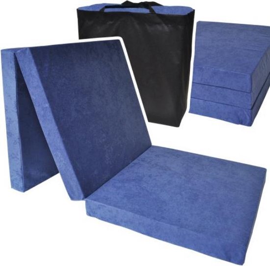Logeermatras - navy blauw - camping matras - reismatras - opvouwbaar matras - 195 x 70 x 8