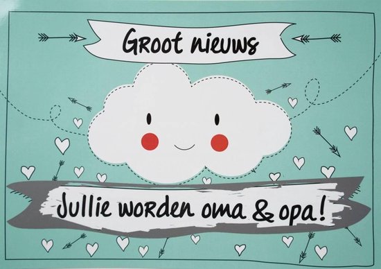 Kraskaart - Jullie Worden Opa En Oma! - Funny Clouds Model: Opa&Oma |  Bol.Com