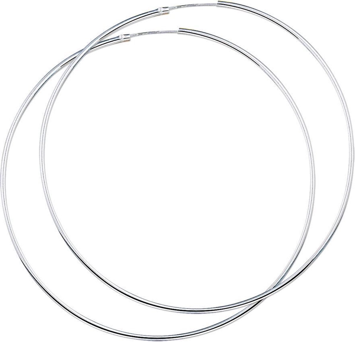 The Jewelry Collection Oorringen Ronde Buis - Zilver