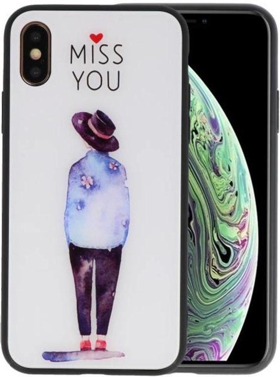 Print Hardcase - Hoesje Geschikt voor iPhone XS Miss You