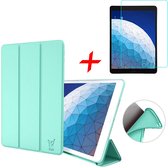 Hoes + Screenprotector geschikt voor iPad Air 2019 10.5 inch - Smart Book Case Groen
