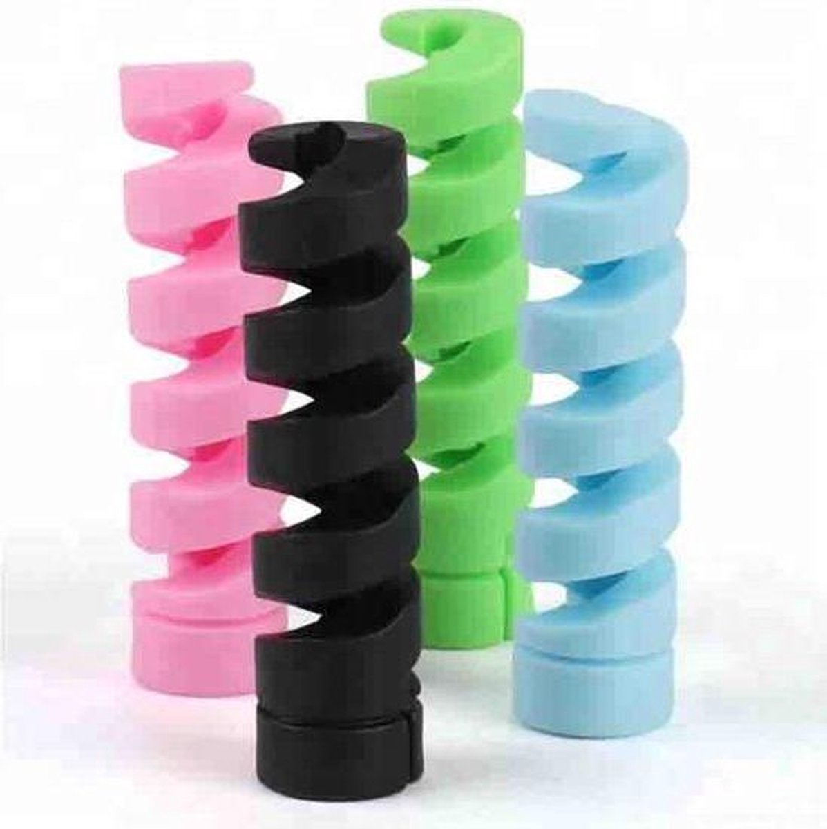 Image of Kabel beschermer | Cable protector | Voor o.a. iPhone, Samsung | Spiraal 6 stuks | Flexibel | Meerdere kleuren kabelbeschermers