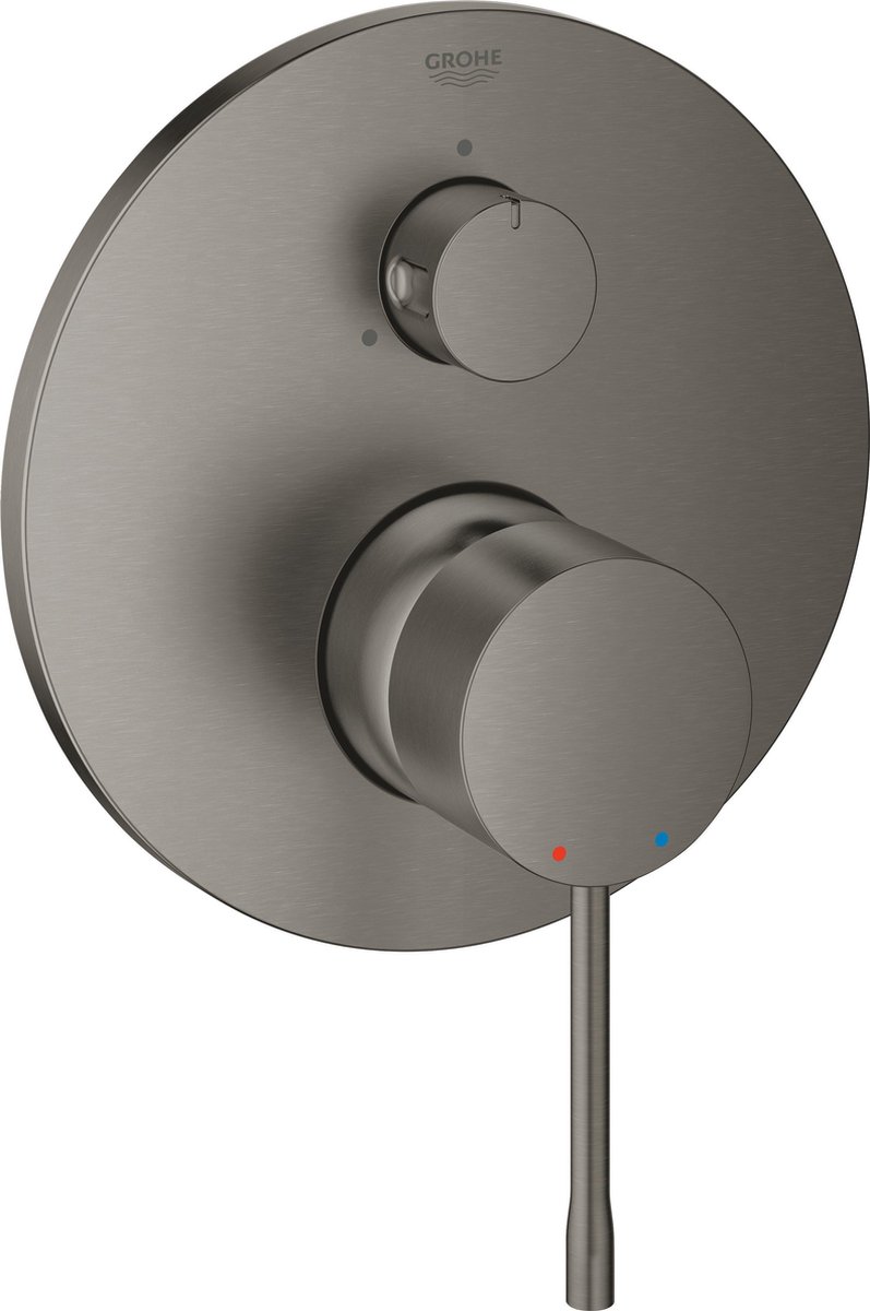 GROHE Essence inbouw douchekraan - Opbouwdeel - 3 uitgangen - Geborsteld hard graphite (mat antraciet)