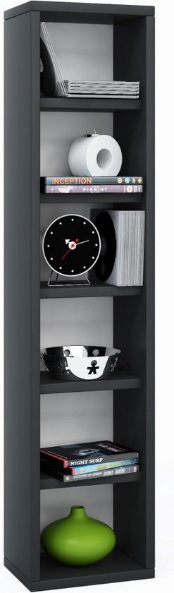 Armoire CD DVD casier de meuble Elementa (Noir)