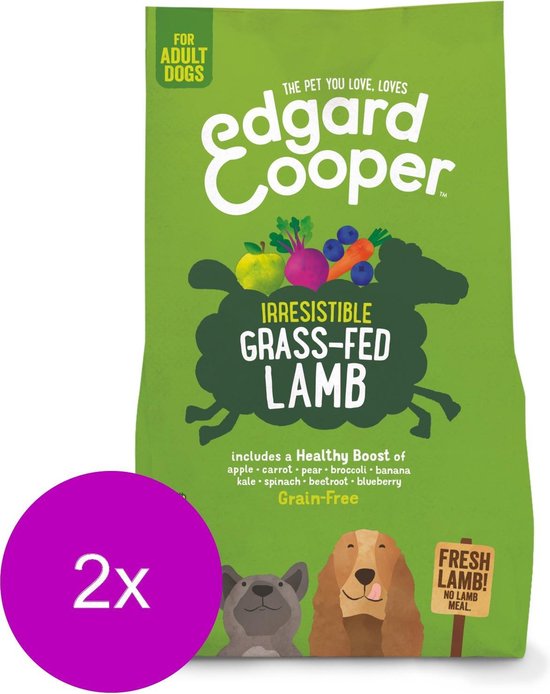 Edgard & Cooper Irresistible Grass-Fed Lamb Adult Lam&Appel&Wortel - Hondenvoer - 2 x 2.5 kg