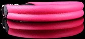 Dog's Companion - Leren hondenhalsband soft - Lengte: 55cm (47-52cmx30 mm), Kleur: Roze