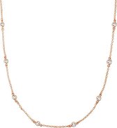 Collier Fate Jewellery FJ494 - Points de Crystal - Argent 925 - Plaqué or rose - Incrusté de cristaux de zircone