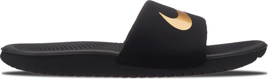Nike Kawa Slippers - Maat 32 - Unisex - zwart/goud | bol.com