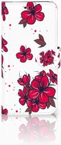 Geschikt voor Samsung Galaxy J5 2017 Wallet Book Case Hoesje Design Blossom Red