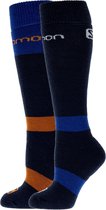 Salomon Wintersportsokken - Maat 42-44 - Unisex - blauw/oranje