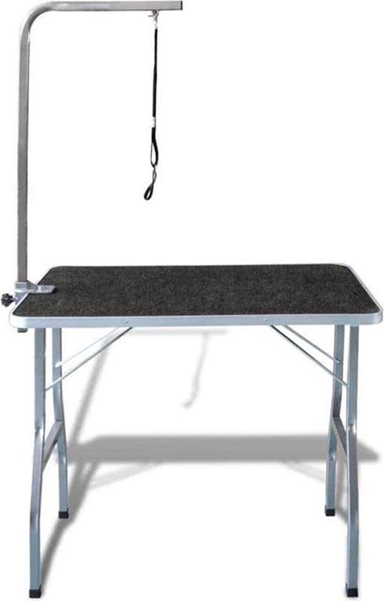 In hoogte verstelbare trimtafel voor honden groot, tafel met 2 galgen, badaccessoires voor honden, hondenverzorgingstafel inklapbaar- krasbestendig, max. draaglast 120 kg (90*76*60 cm (strop mand
