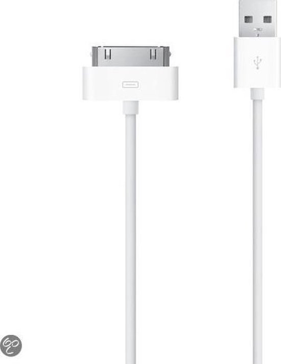 iPhone 4 & 4S oplader + kabel - lengte meter - Ook geschikt voor iPad & Dockstation. |