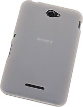 Sony Xperia E4 - TPU Hoesje Transparant Wit - Back Case Bumper Hoes Cover