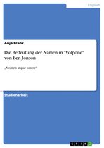 Die Bedeutung der Namen in 'Volpone' von Ben Jonson