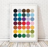 Postercity - Design Canvas Poster Kleurencirkels / Kinderkamer / Muurdecoratie / 40 x 30cm / A3