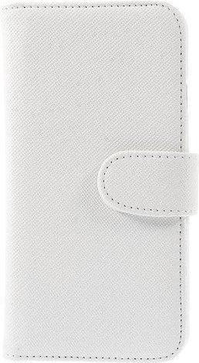 MW Wallet Book Case Cloth Texture Wit voor Apple iPhone 6