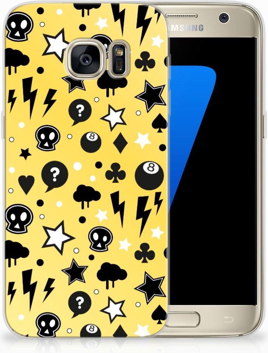 Silicone Back Case Samsung Galaxy S7 Punk Geel