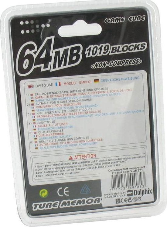 Brauch Geheugenkaart 64 MB voor GameCube - Dolphix