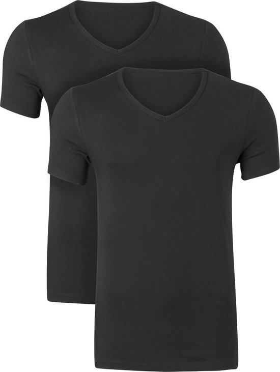 Ten Cate Shirt V-hals 2-Pack 3208  - L  - Zwart
