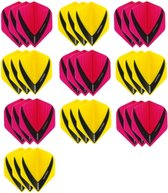 10 sets (30 stuks) - XS100 Vista flights - duo kleur pakket - Geel en Roze – flights - dartflights