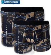 Embrator 2-pack heren Boxershort leaves donkerblauw maat XXL