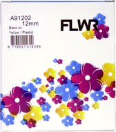 FLWR - Printetiket / 91202 / Zwart op Geel - geschikt voor Dymo