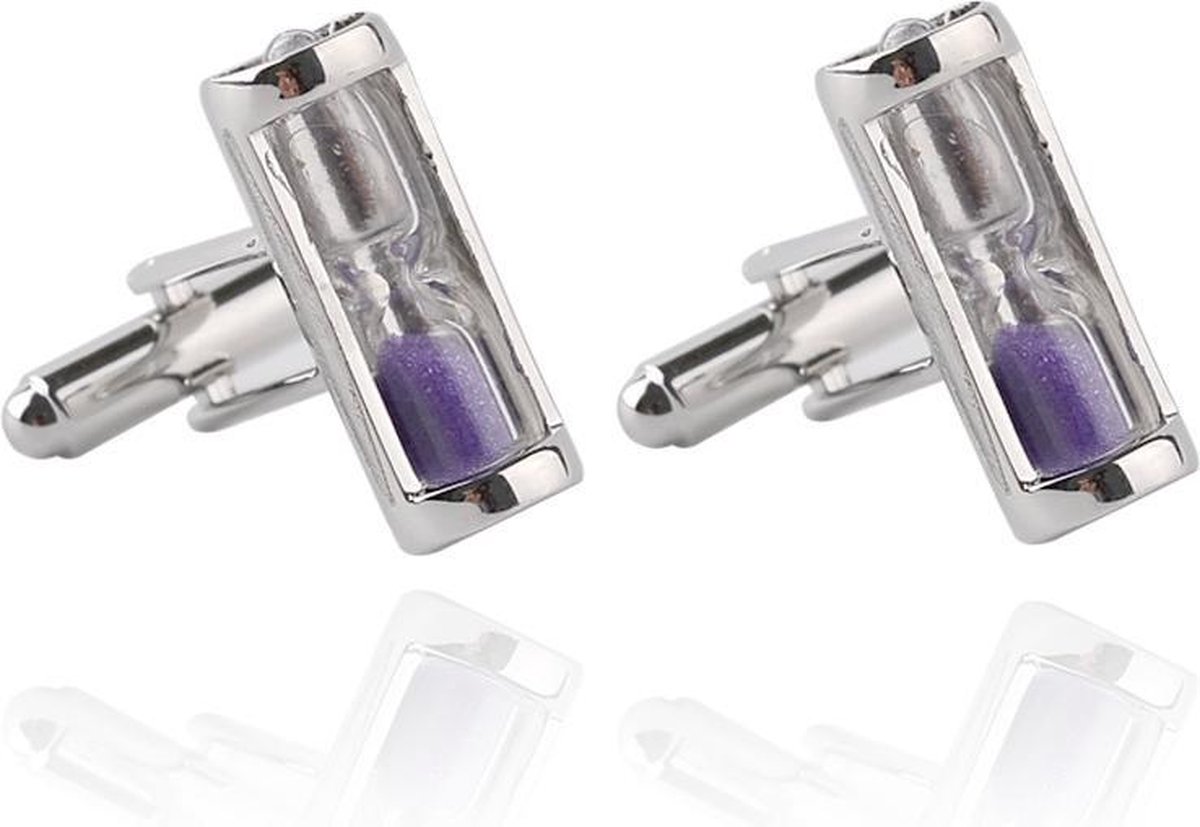 Amanto Manchetknopen Ashur Purple - Heren - Bijoux - Zandloper - 20x8 mm