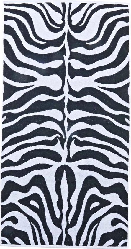Handdoeken zebra print - Zwart Wit - 50 x 100 cm. | bol.com