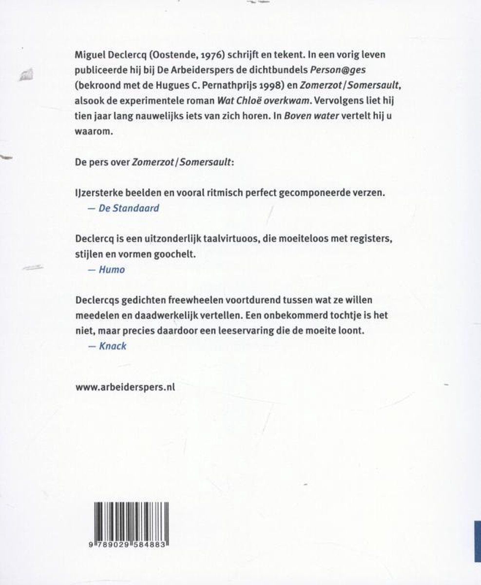 Boven water - back cover
