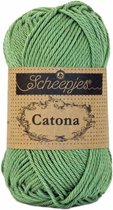 SCHEEPJES CATONA 212 SAGE GREEN. PAK MET 10 BOLLEN a 50 GRAM. INCL. Gratis Digitale vinger haak en brei toerenteller