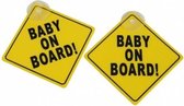 2 stuks baby on board bordje geel
